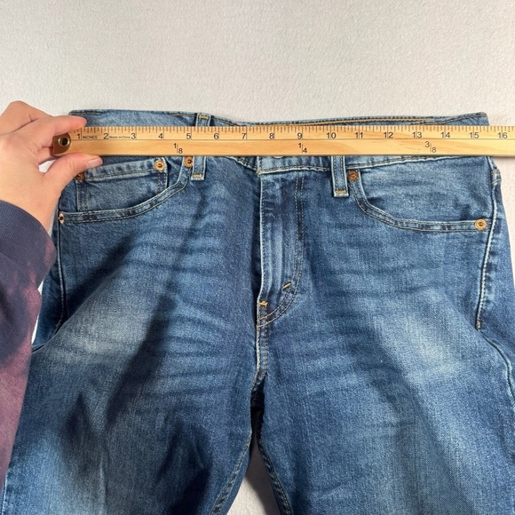 Levis Jeans Mens 31 Blue 511 Straight Mid Rise Medium Wash Stretch - Picture 6 of 12